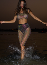 Cher Black Rete Con Strass Skirt