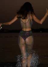 Cher Black Rete Con Strass Top