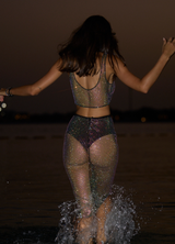 Cher Black Rete Con Strass Skirt